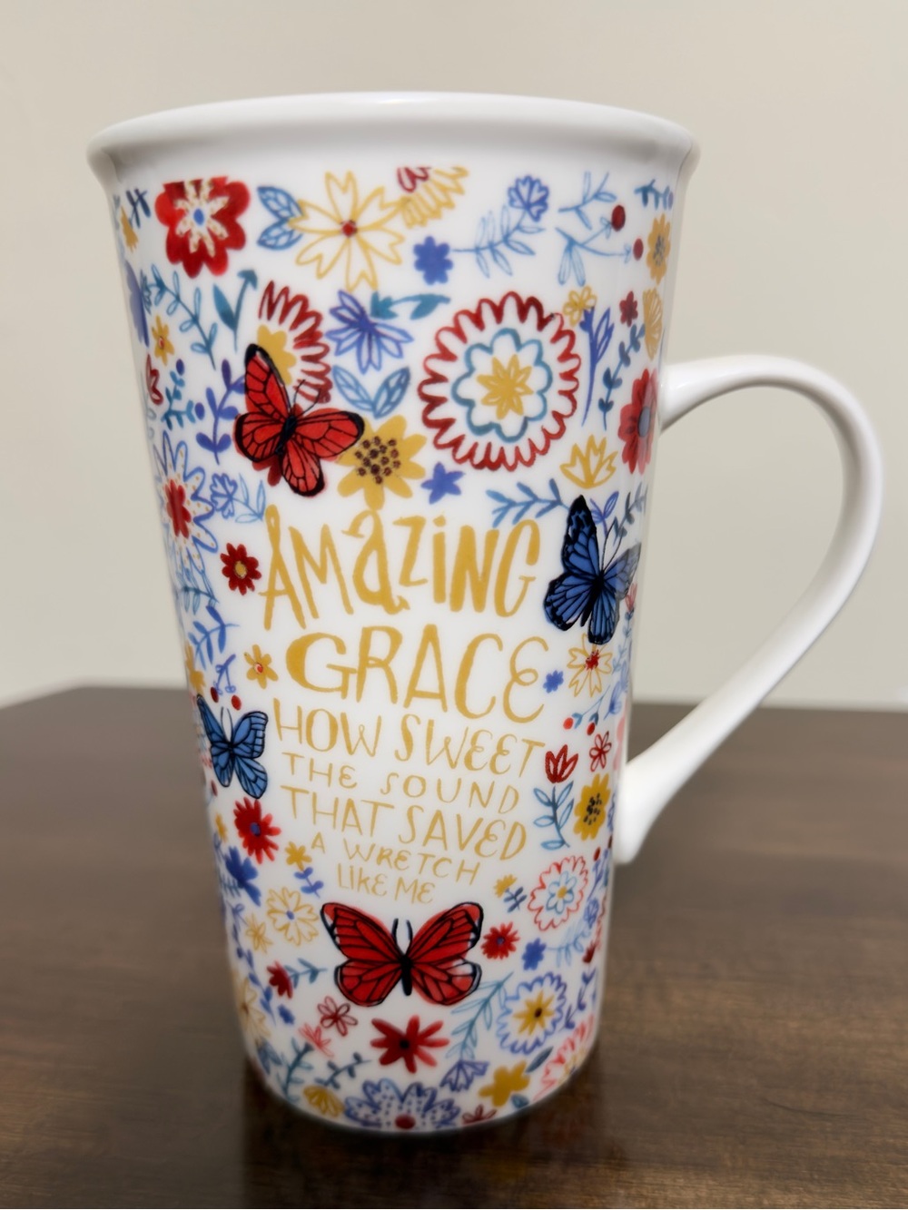 Pfaltzgraff Amazing Grace Floral Latte Coffee Mug 18 oz Pink Light Studio